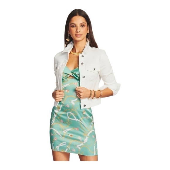 SER.OY.A Farah Silk Dress in Green Nautical NWT - Picture 5 of 9